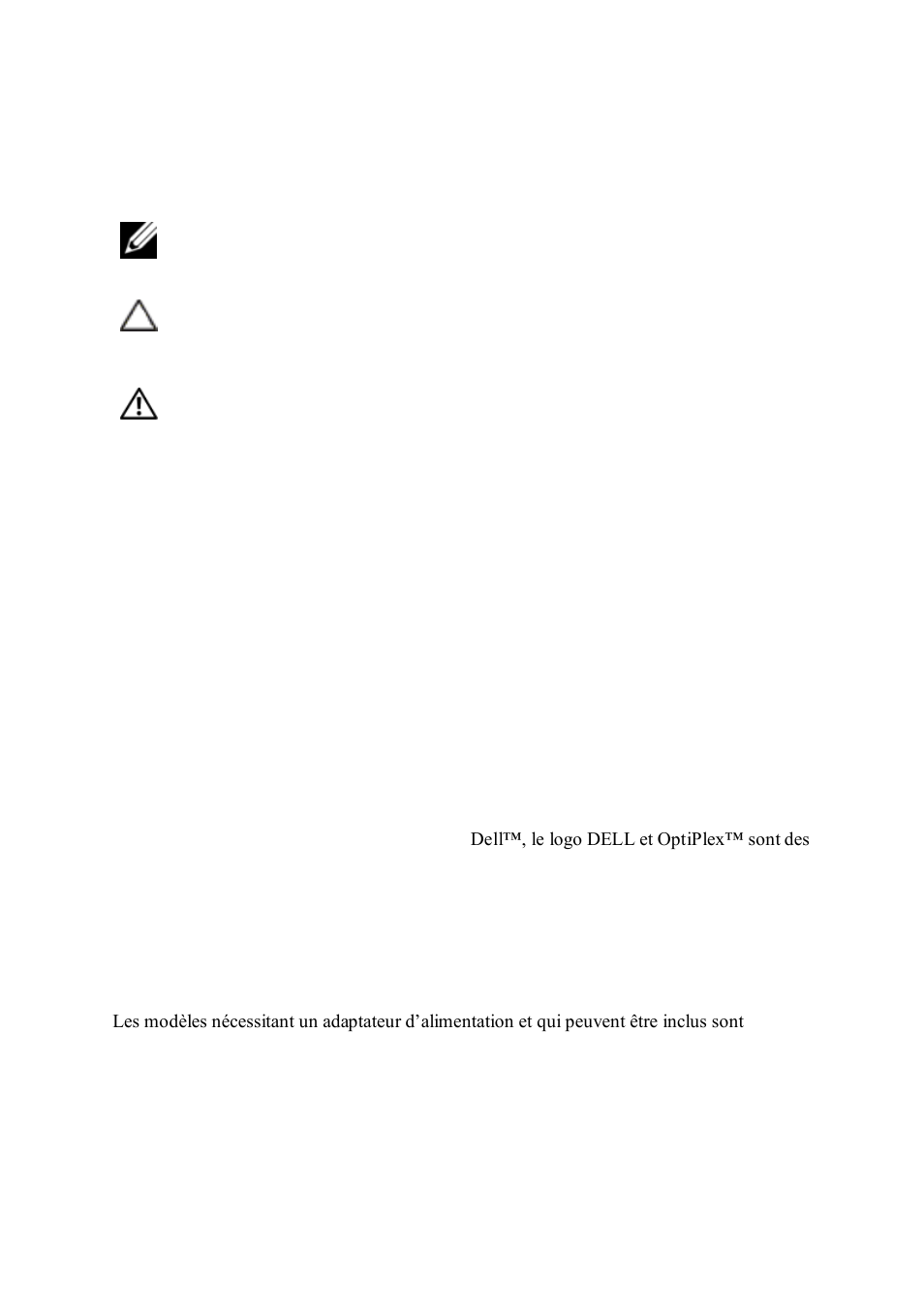 Remarques, précautions et avertissements | Dell OptiPlex FX170 (Mid 2011) User Manual | Page 130 / 144