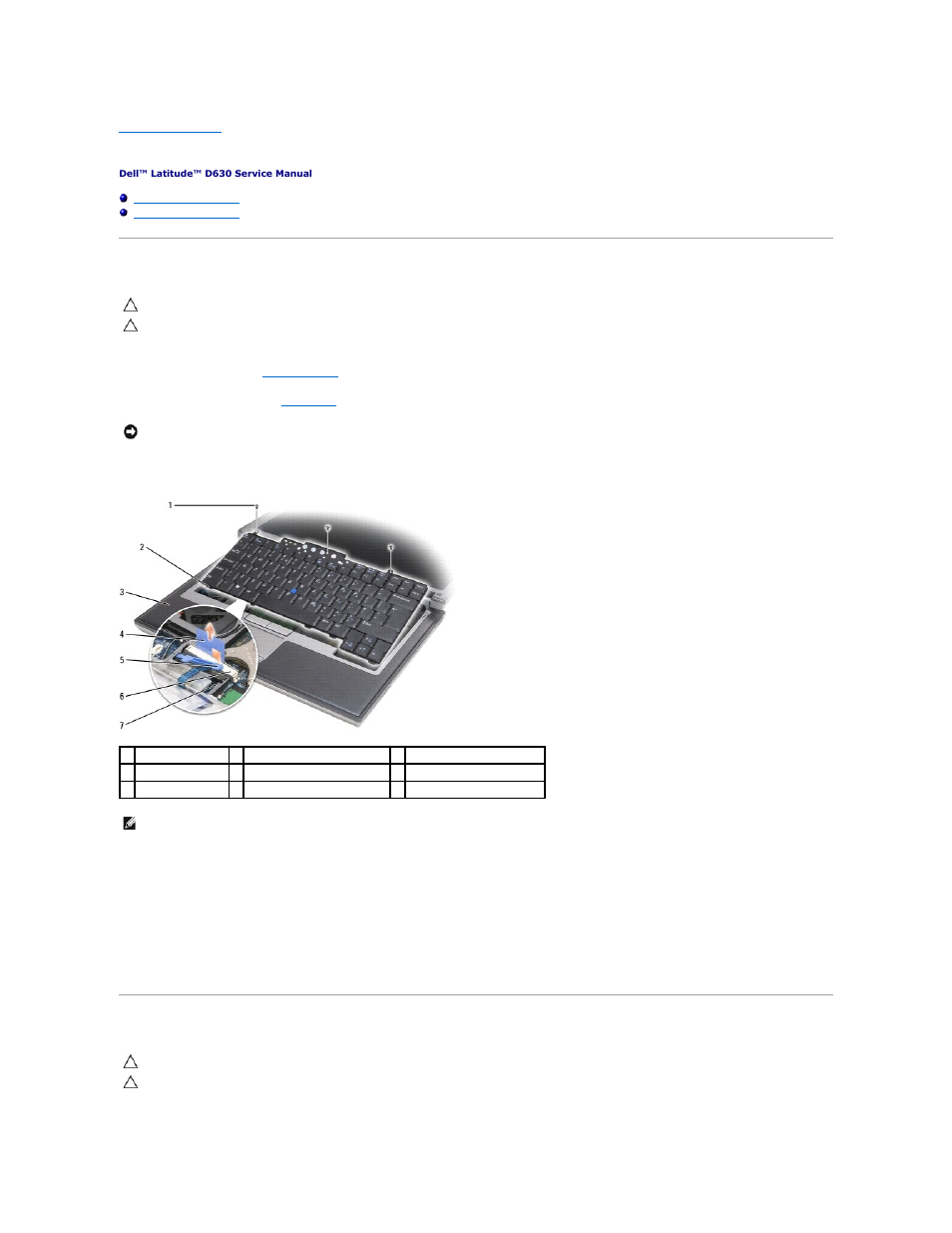 Keyboard, Removing the keyboard, Replacing the keyboard | Dell Latitude D630 User Manual | Page 19 / 43