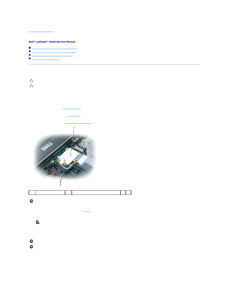 Communications cards, Wireless local area network (wlan) card | Dell Latitude D630 User Manual | Page 24 / 43