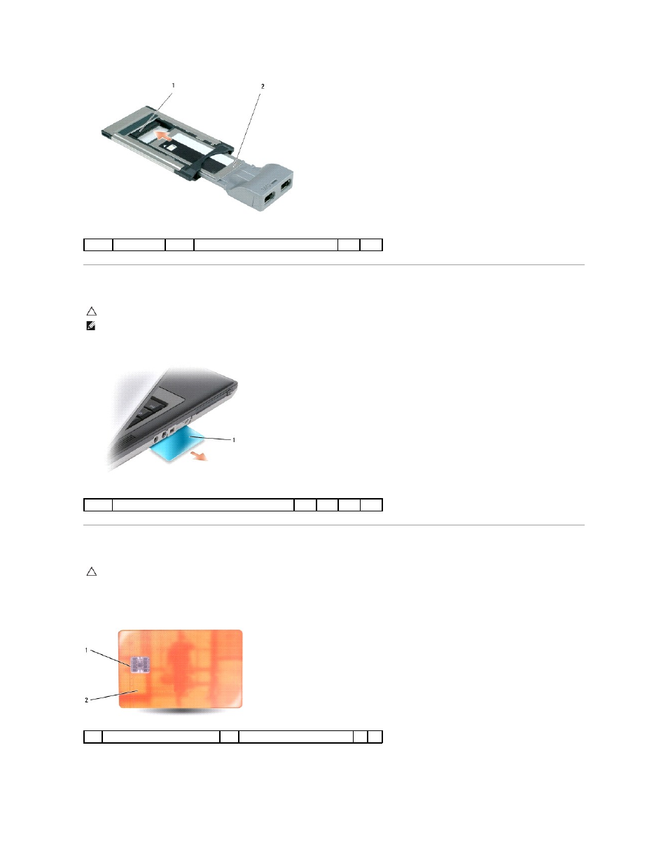 Removing a smart card, Installing a smart card | Dell Latitude D630 User Manual | Page 36 / 43