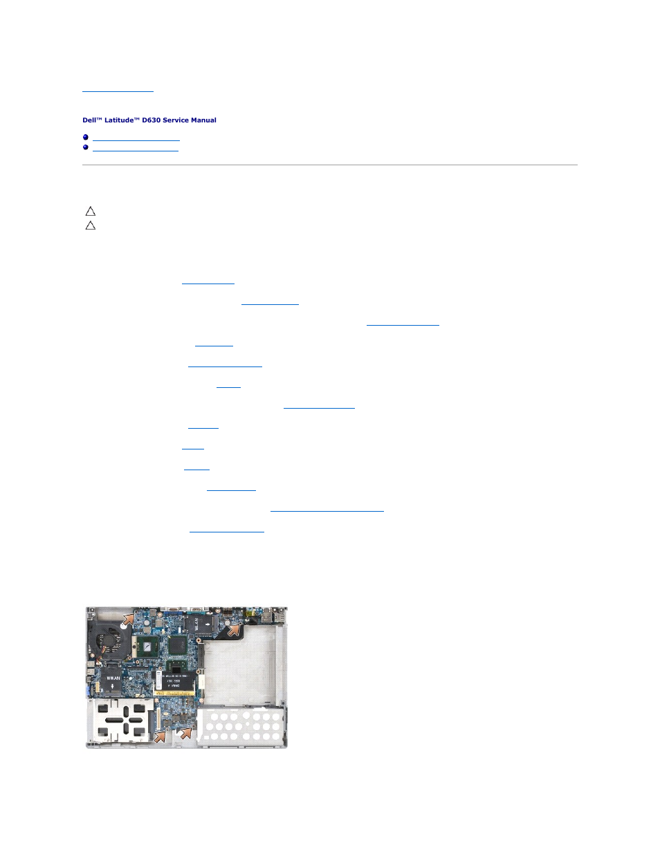 System board, Removing the system board | Dell Latitude D630 User Manual | Page 39 / 43