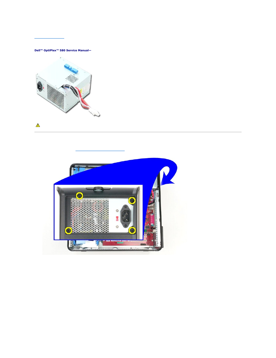 Power supply, Removing the power supply | Dell OptiPlex 580 (Early 2010) User Manual | Page 25 / 54