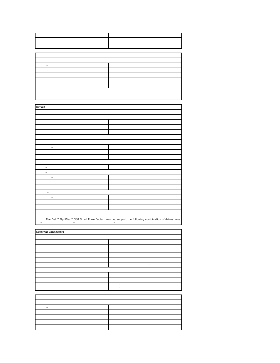 Cards, Drives, External connectors | System board connectors | Dell OptiPlex 580 (Early 2010) User Manual | Page 37 / 54