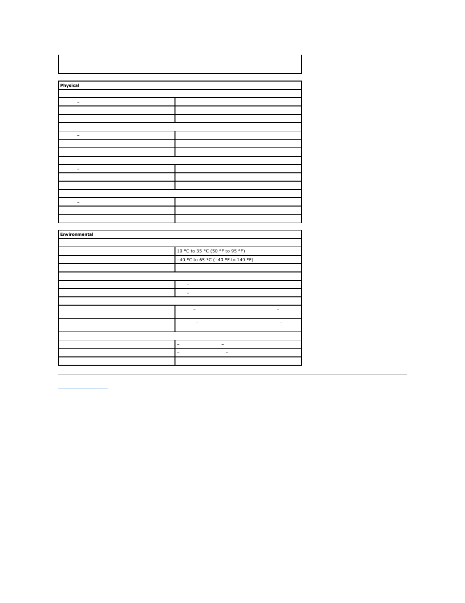 Physical, Environmental | Dell OptiPlex 580 (Early 2010) User Manual | Page 39 / 54