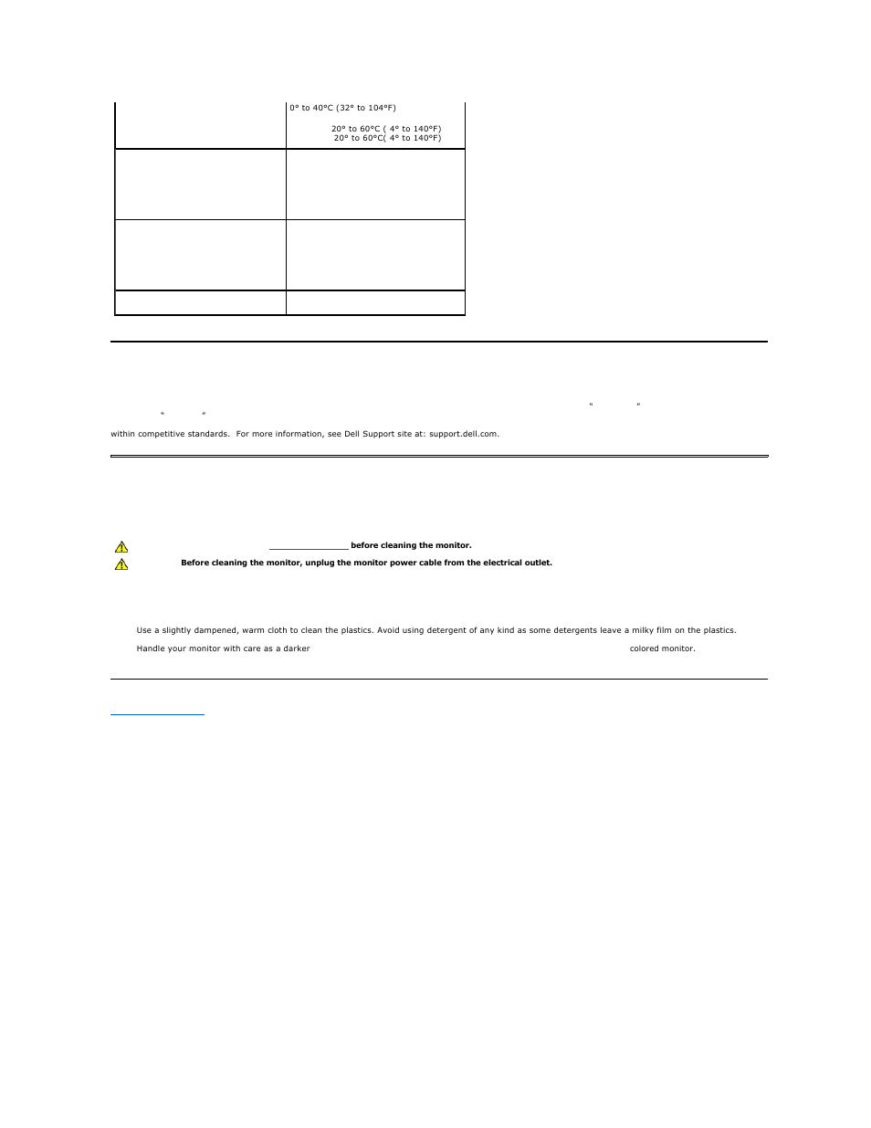 Maintenance guidelines, Lcd monitor quality & pixel policy, Caring for your monitor | Dell E1709WFP Monitor User Manual | Page 8 / 27