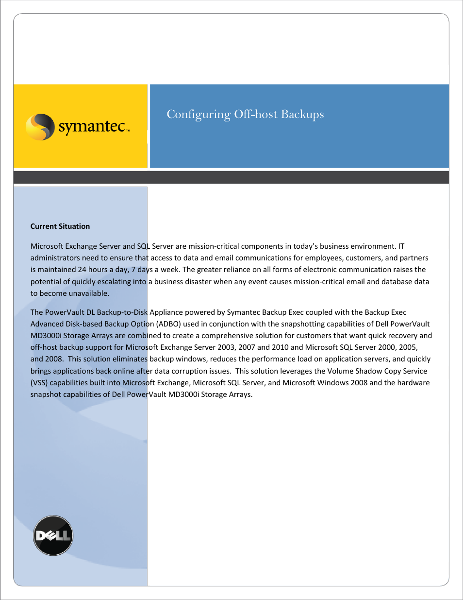 Configuring off-host backups | Dell PowerVault DL2100 User Manual | Page 2 / 20