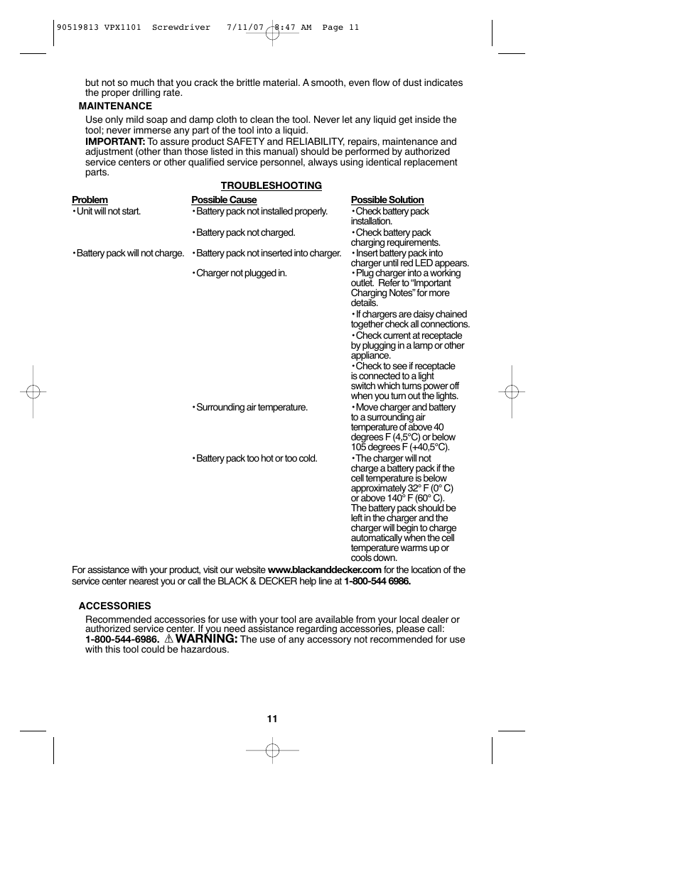 Black & Decker VPX1101 User Manual | Page 11 / 40