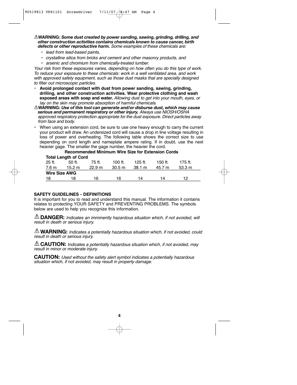 Black & Decker VPX1101 User Manual | Page 4 / 40