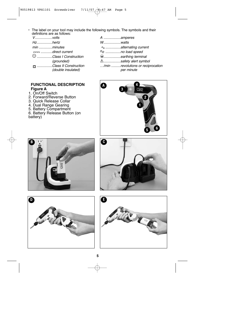 Black & Decker VPX1101 User Manual | Page 5 / 40