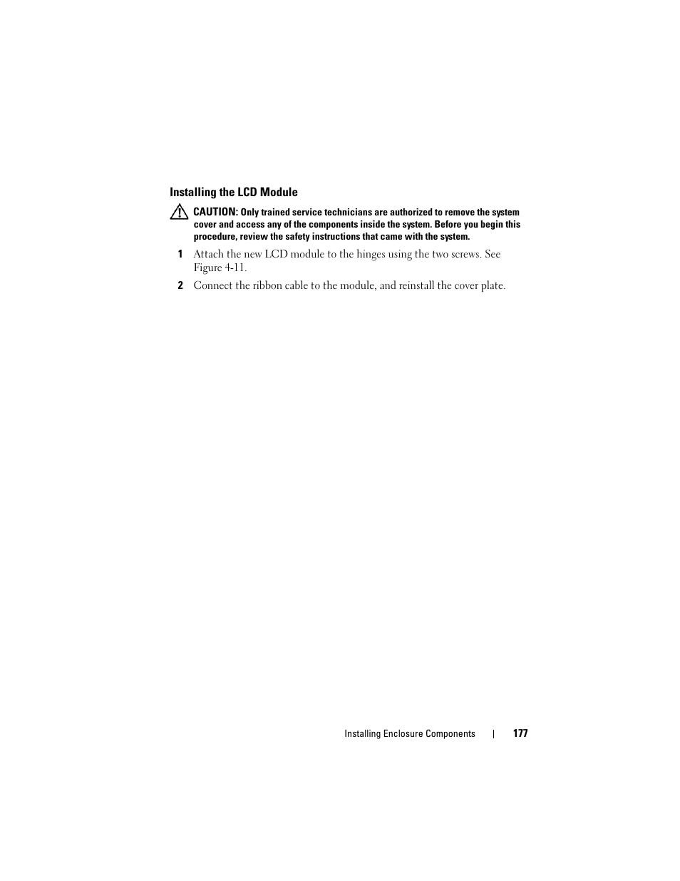 Installing the lcd module | Dell PowerEdge M805 User Manual | Page 177 / 236