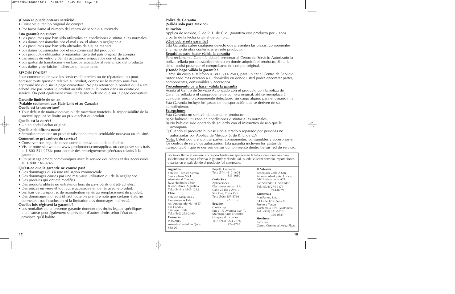 Black & Decker JKC905 User Manual | Page 10 / 11