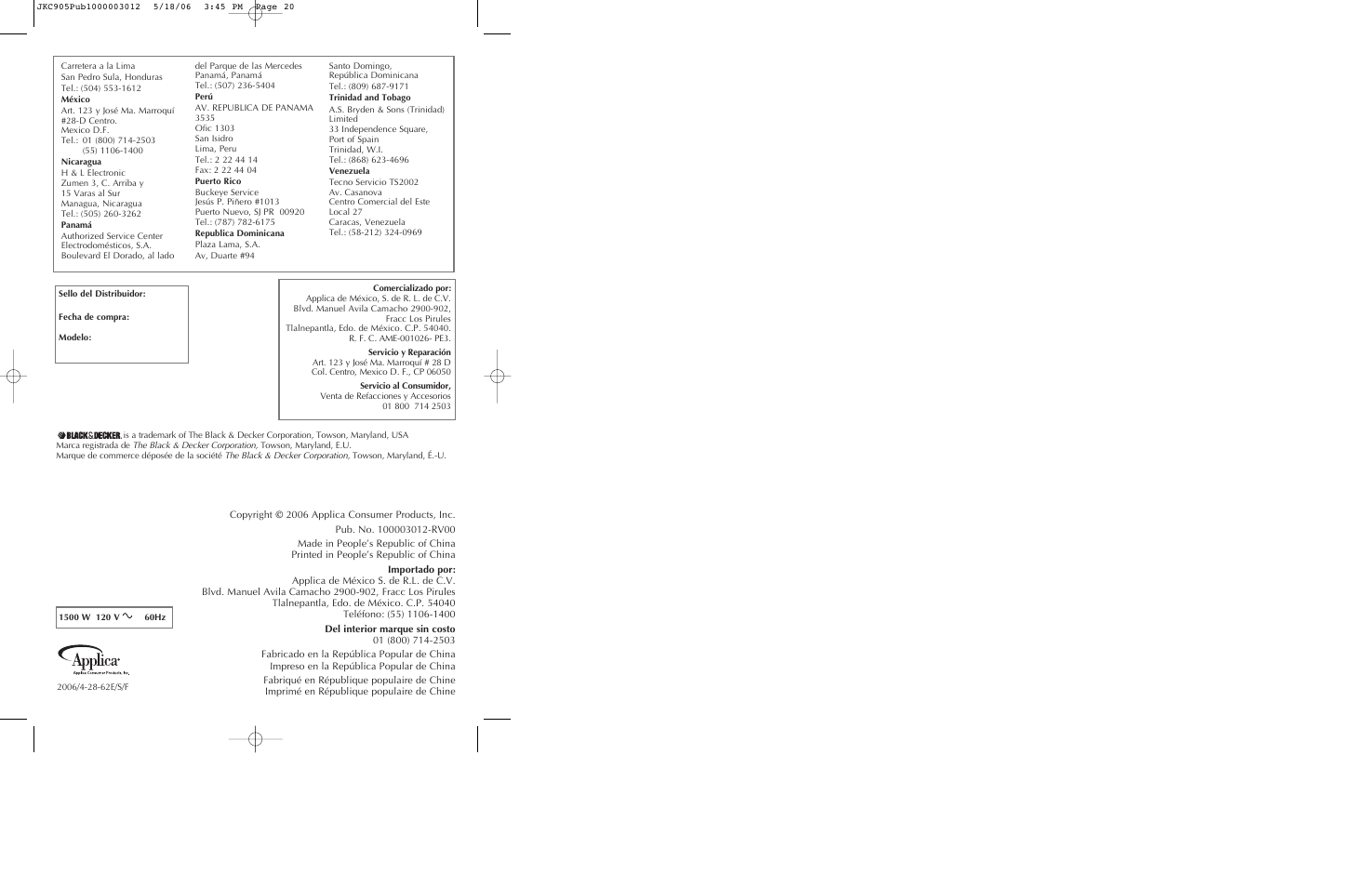 Black & Decker JKC905 User Manual | Page 11 / 11