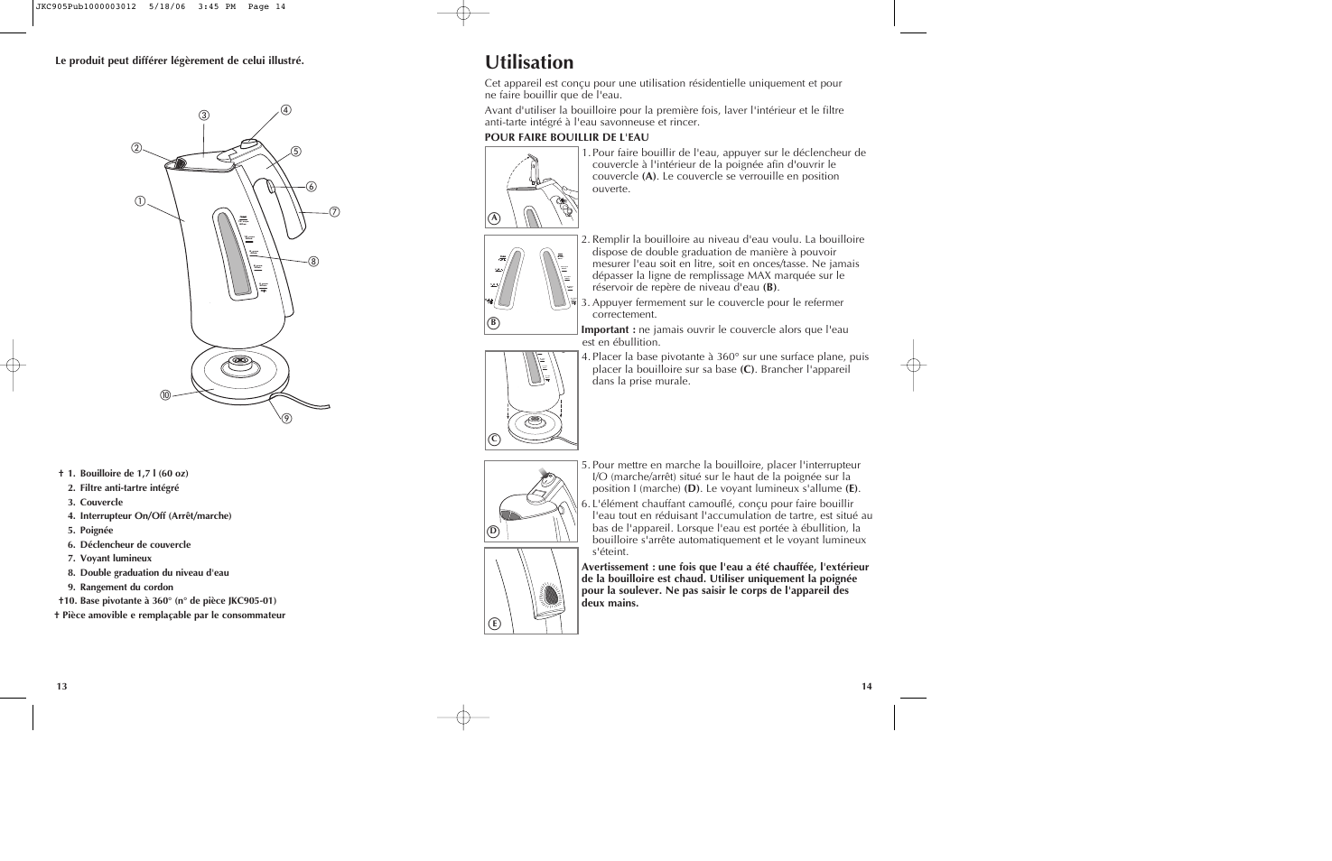 Utilisation | Black & Decker JKC905 User Manual | Page 8 / 11