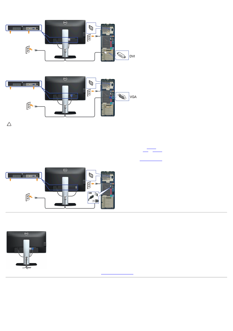 Organizing your cables, Attaching the soundbar (optional) | Dell P2312H Monitor User Manual | Page 21 / 55