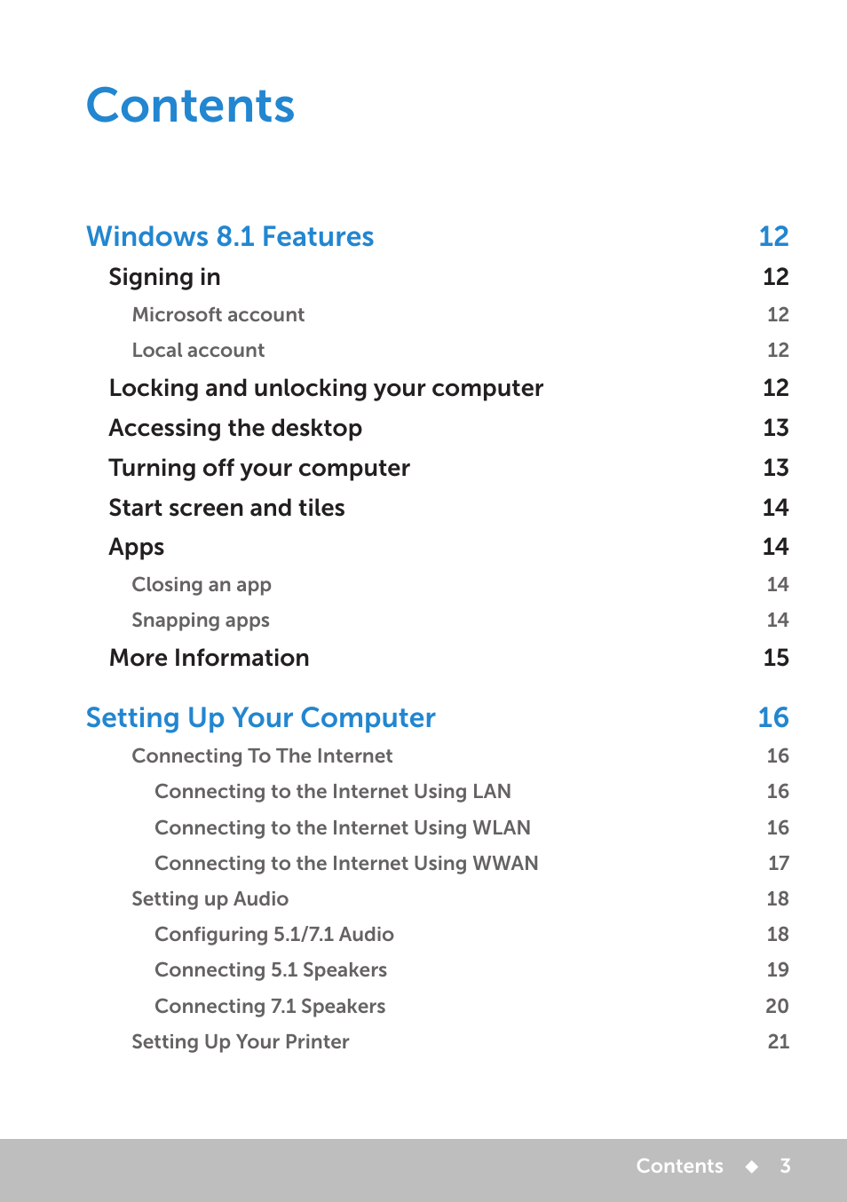 Dell Inspiron 13 7000 Series 2-in-1(7348, Early 2015) User Manual | Page 3 / 102