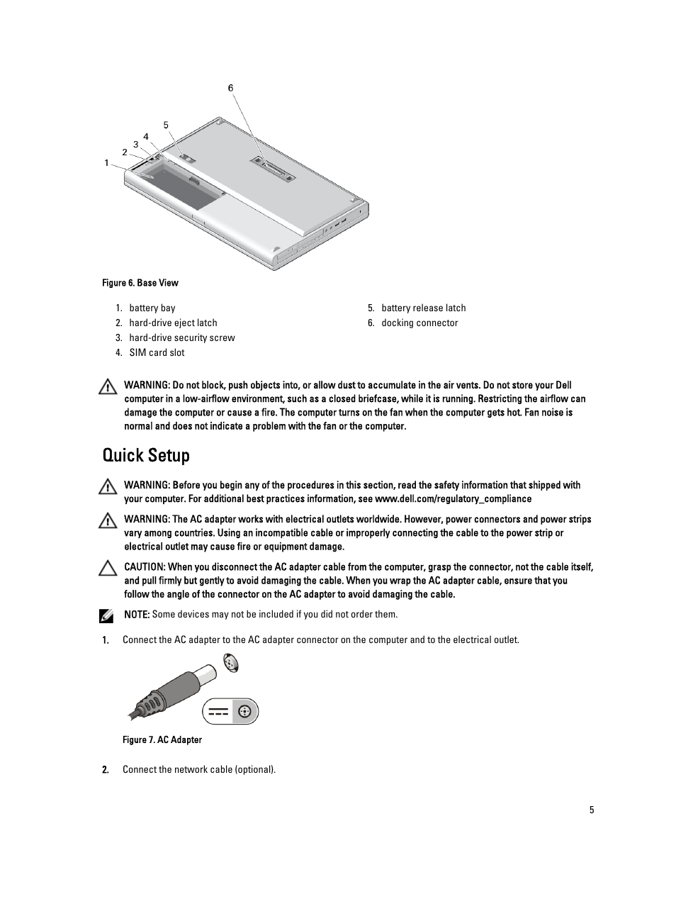 Quick setup | Dell Precision M4800 (Late 2013) User Manual | Page 5 / 8