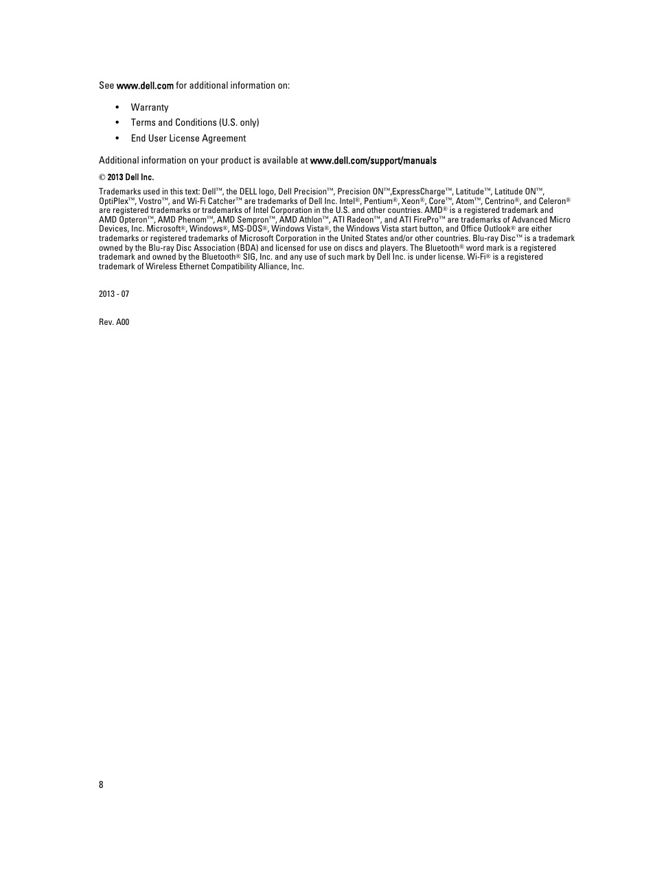 Dell Precision M4800 (Late 2013) User Manual | Page 8 / 8