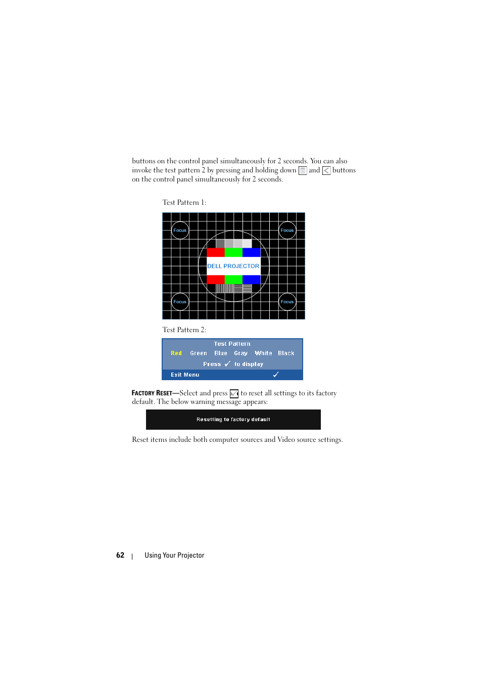 Dell S320wi Projector User Manual | Page 62 / 152