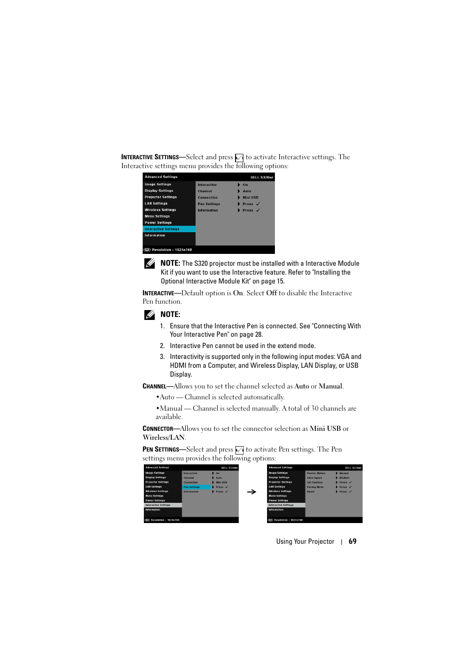 Dell S320wi Projector User Manual | Page 69 / 152