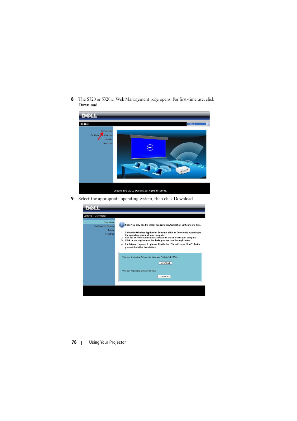 Dell S320wi Projector User Manual | Page 78 / 152