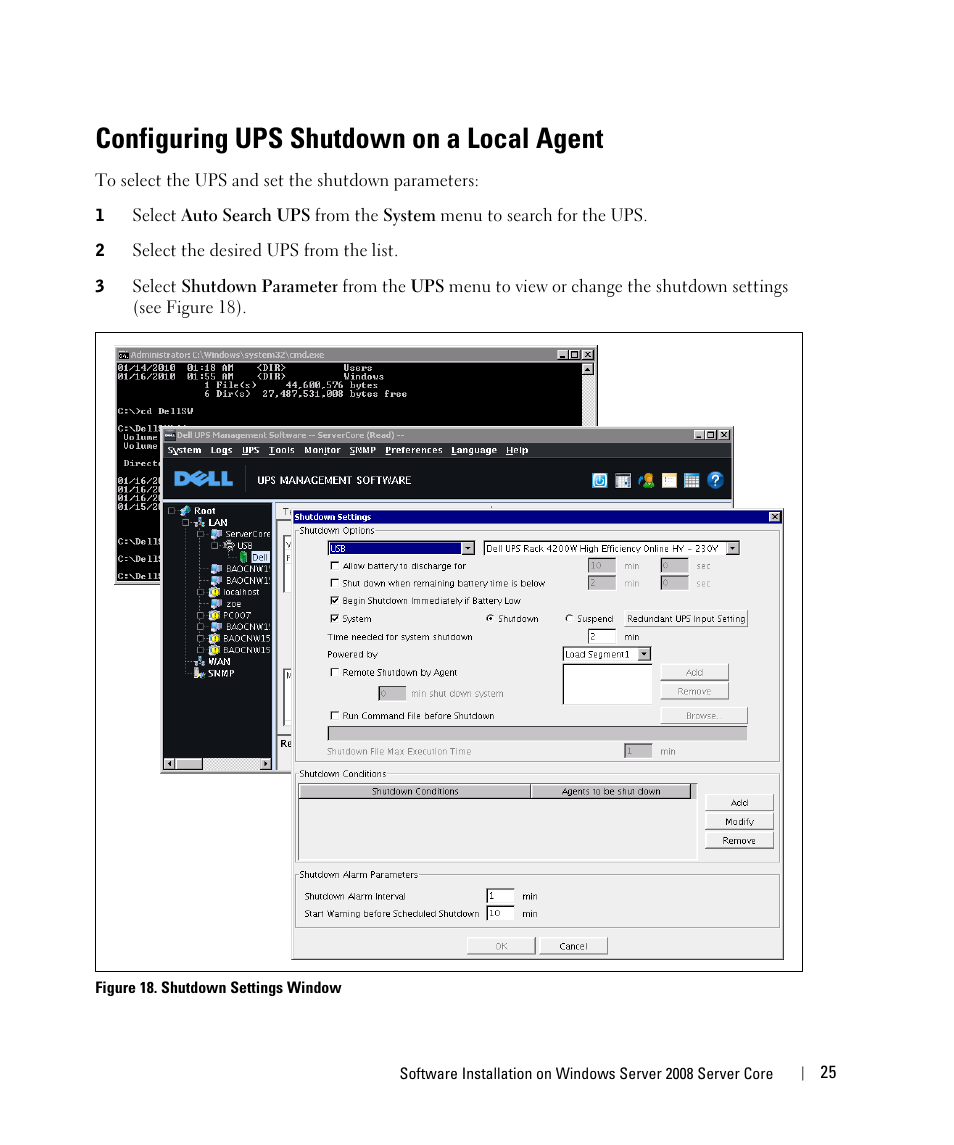 Configuring ups shutdown on a local agent | Dell UPS 1920T User Manual | Page 25 / 28