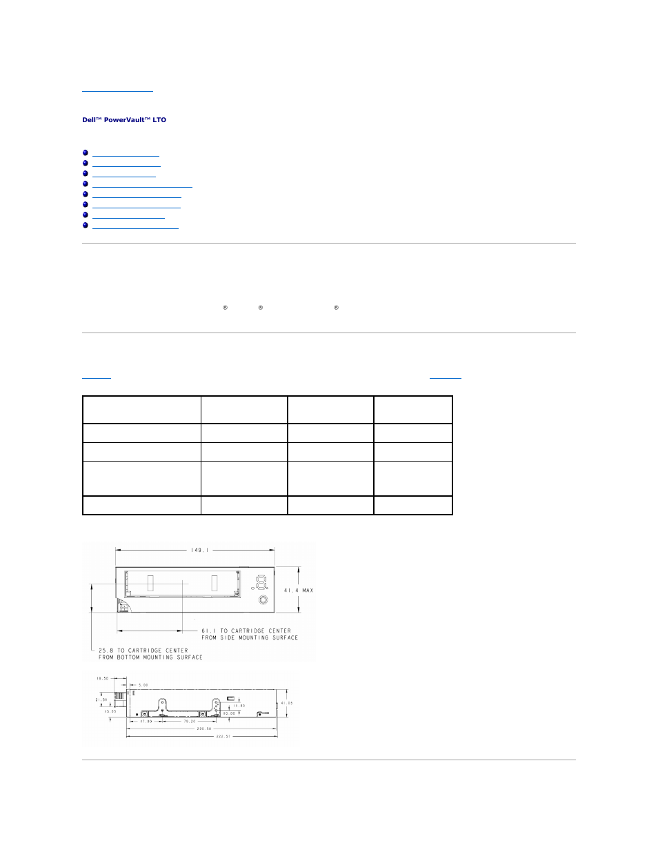 Specifications, System requirements, Physical specifications | Dell PowerVault LTO4-120HH User Manual | Page 12 / 25