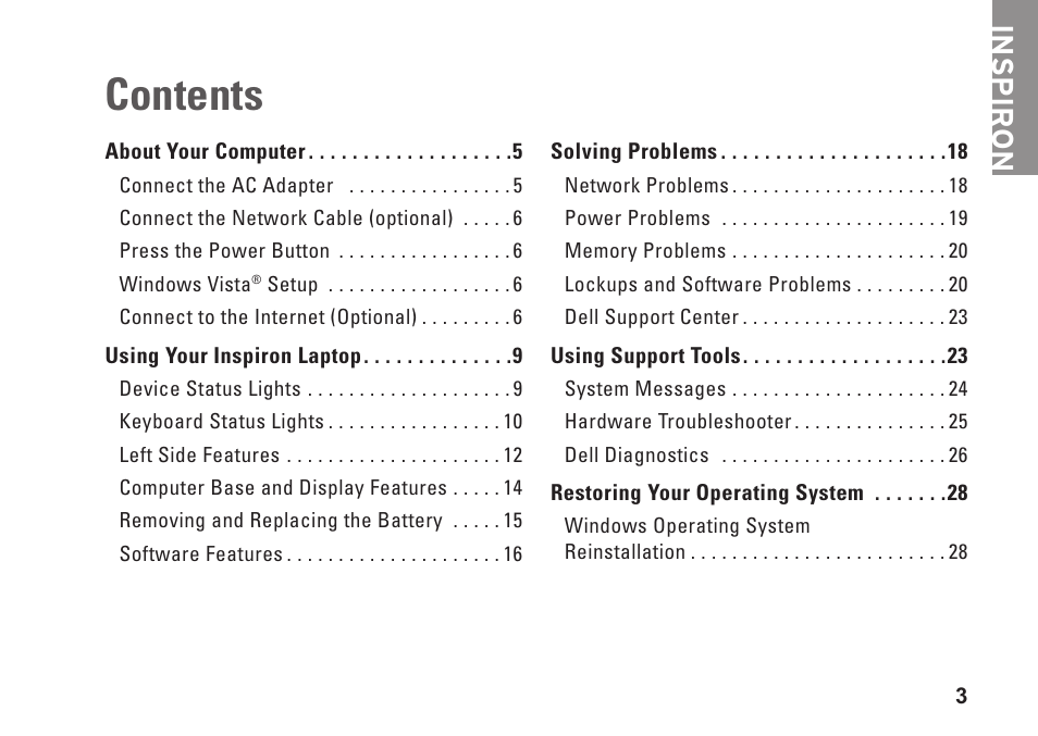 Dell Inspiron 1410 (Late 2008) User Manual | Page 5 / 52