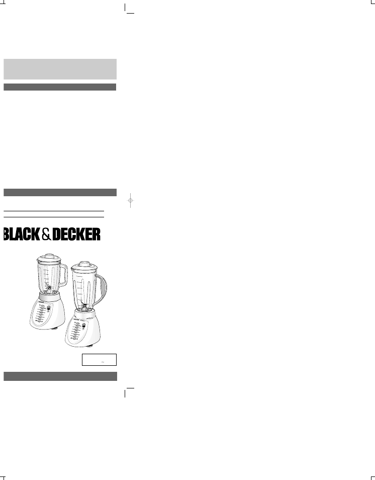 Blend, Important safeguards, Save these instructions | Rs oras eurs | Black & Decker BL500 User Manual | Page 4 / 4