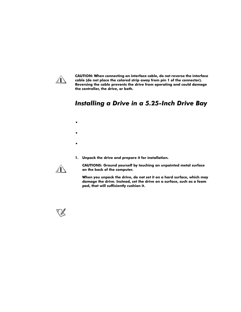Installing a drive in a 5.25-inch drive bay, Installing a drive in a 5.25-inch drive bay -5, Qvwdoolqjd'ulyhlqd,qfk'ulyh%d | Dell OptiPlex G1 User Manual | Page 117 / 164