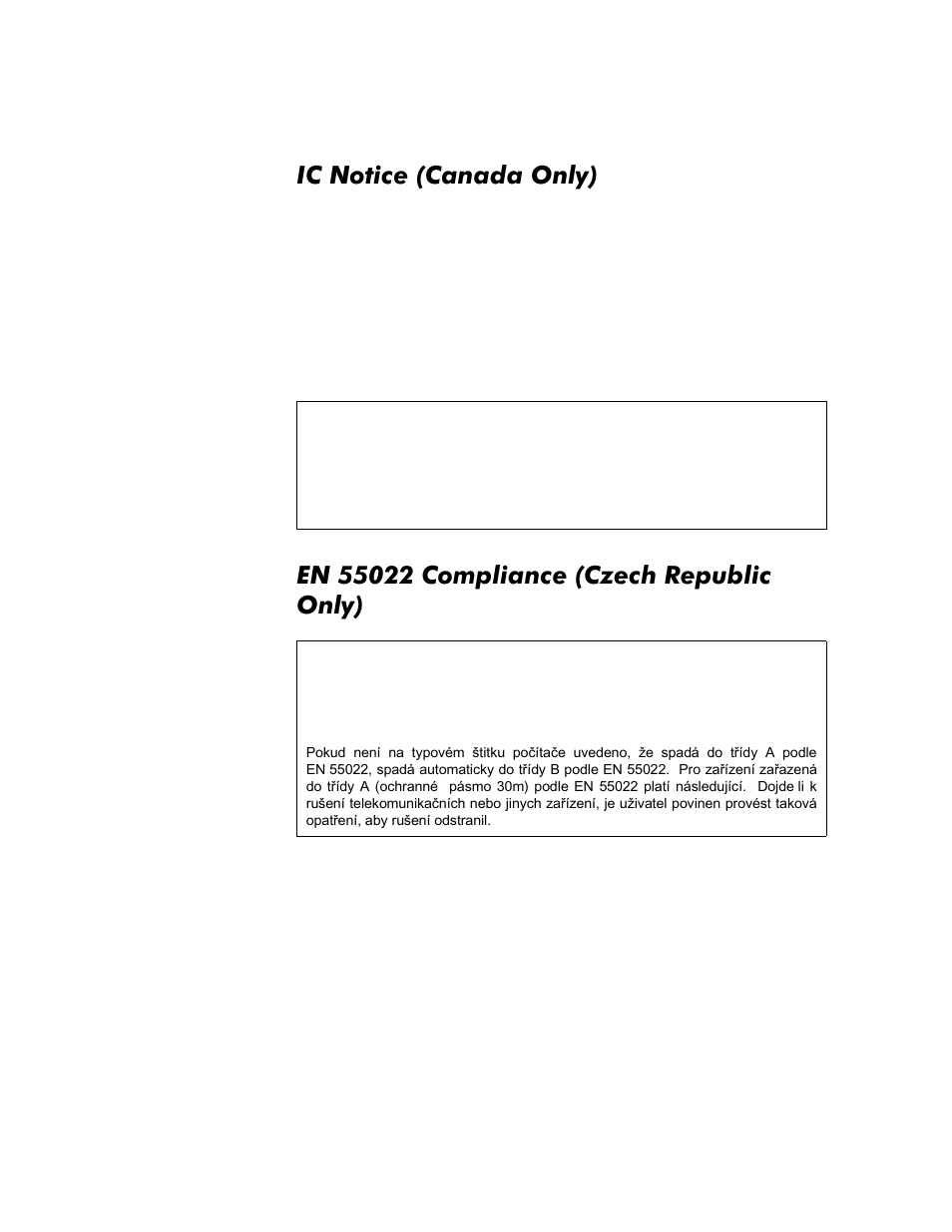 Ic notice (canada only), En 55022 compliance (czech republic only), 1rwlfh &dqdgd2qo | 1&rpsoldqfh &]hfk5hsxeolf 2qo | Dell OptiPlex G1 User Manual | Page 147 / 164