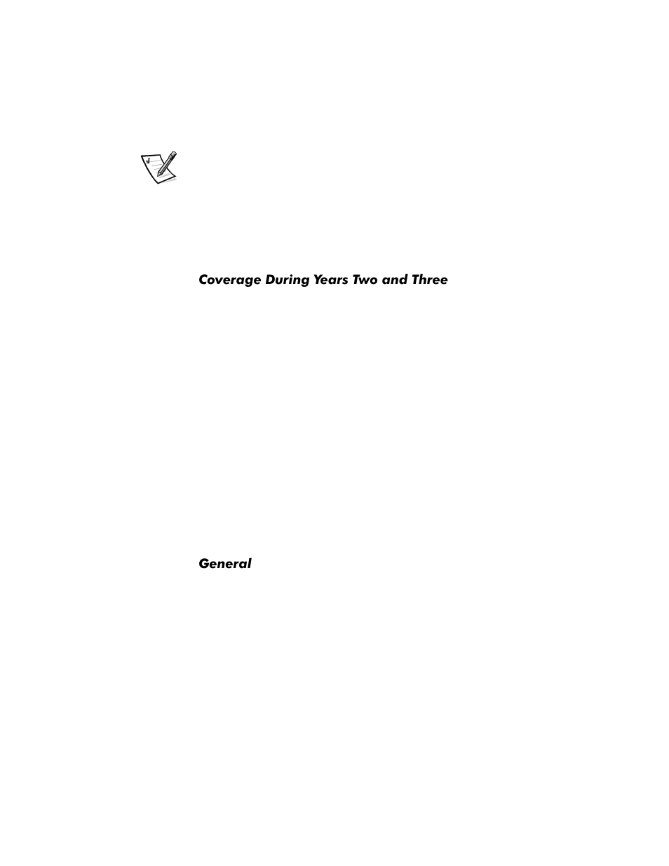 Coverage during years two and three, General, Ryhudjh'xulqj<hduv7zrdqg7kuhh | Hqhudo | Dell OptiPlex G1 User Manual | Page 154 / 164