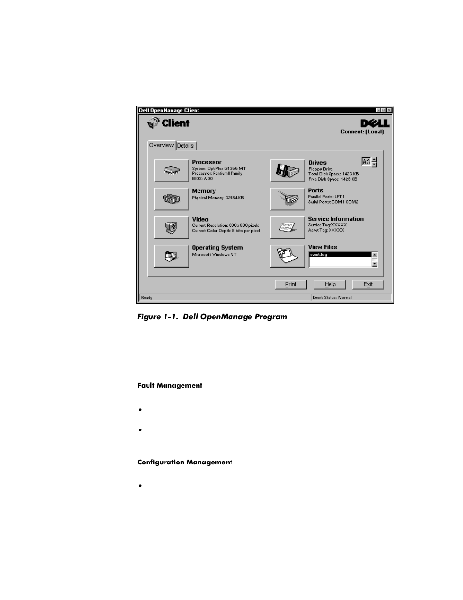 Rqwhqwv, Figure 1-1, Dell openmanage program -6 | Dell OptiPlex G1 User Manual | Page 26 / 164