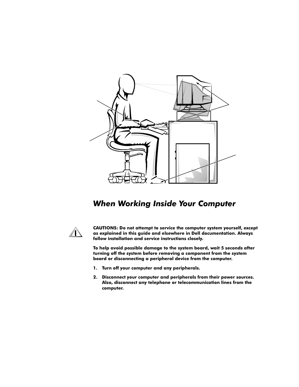 When working inside your computer, Khq:runlqj,qvlgh<rxu&rpsxwhu | Dell OptiPlex G1 User Manual | Page 5 / 164