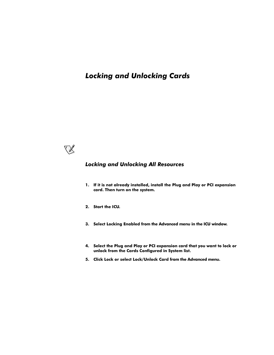 Locking and unlocking cards, Locking and unlocking all resources, Locking and unlocking cards -15 | Locking and unlocking all resources -15, Rfnlqjdqg8qorfnlqj&dugv, Rfnlqjdqg8qorfnlqj$oo5hvrxufhv | Dell OptiPlex G1 User Manual | Page 71 / 164