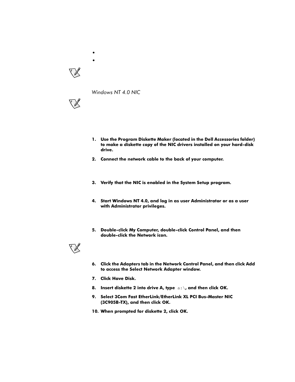 Windows nt 4.0 nic, Windows nt 4.0 nic -3 | Dell OptiPlex G1 User Manual | Page 75 / 164