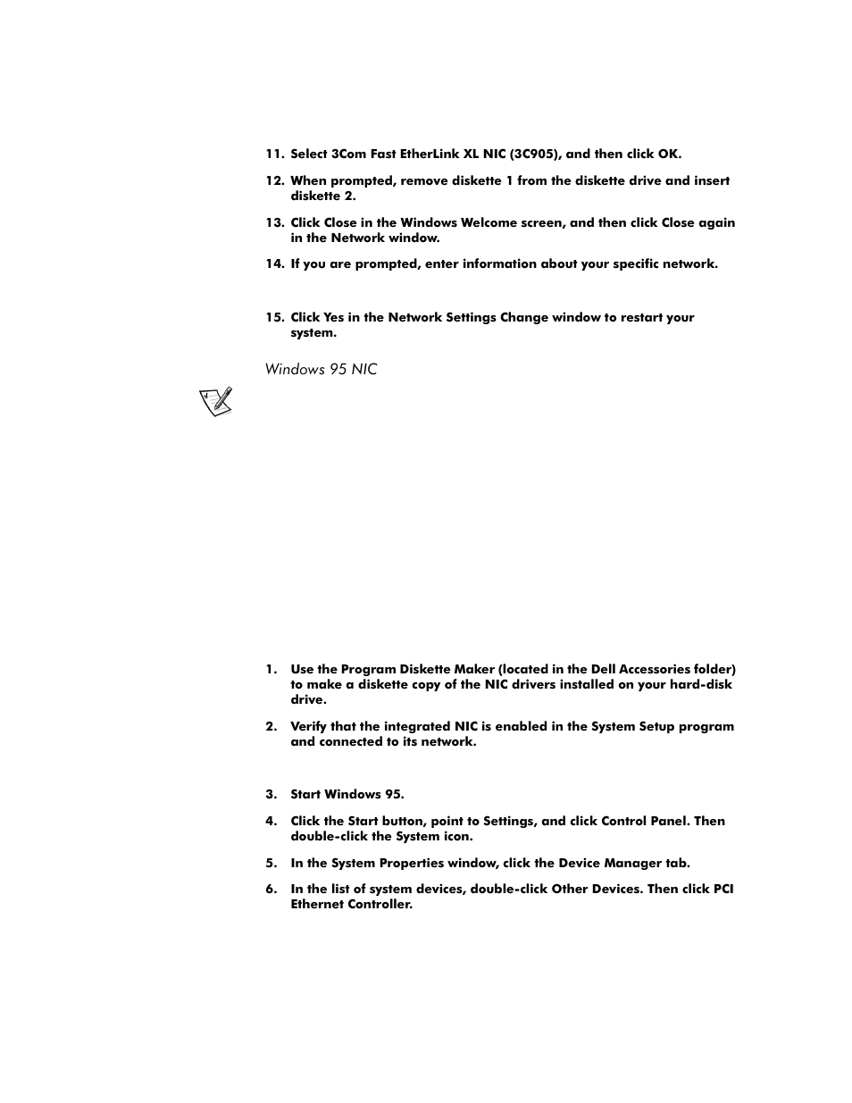 Windows 95 nic, Windows 95 nic -5 | Dell OptiPlex G1 User Manual | Page 77 / 164