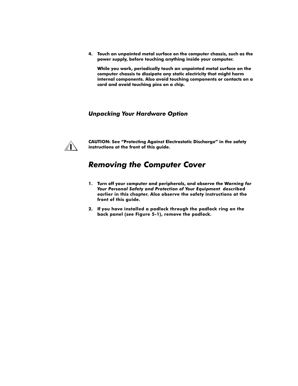 Unpacking your hardware option, Removing the computer cover, Unpacking your hardware option -2 | Removing the computer cover -2, 5hprylqjwkh&rpsxwhu&ryhu | Dell OptiPlex G1 User Manual | Page 82 / 164
