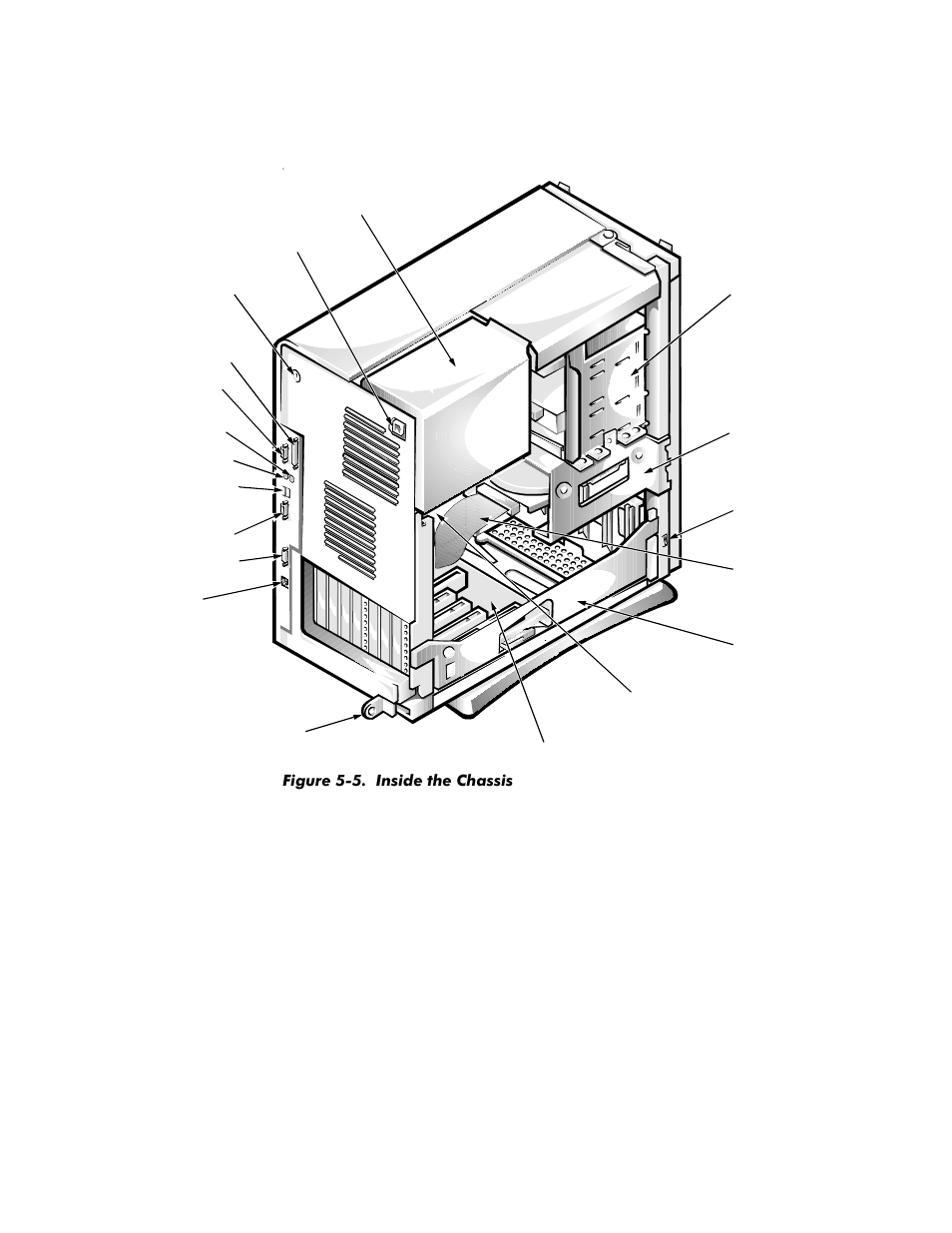 Figure 5-5, Inside the chassis -8 | Dell OptiPlex G1 User Manual | Page 88 / 164