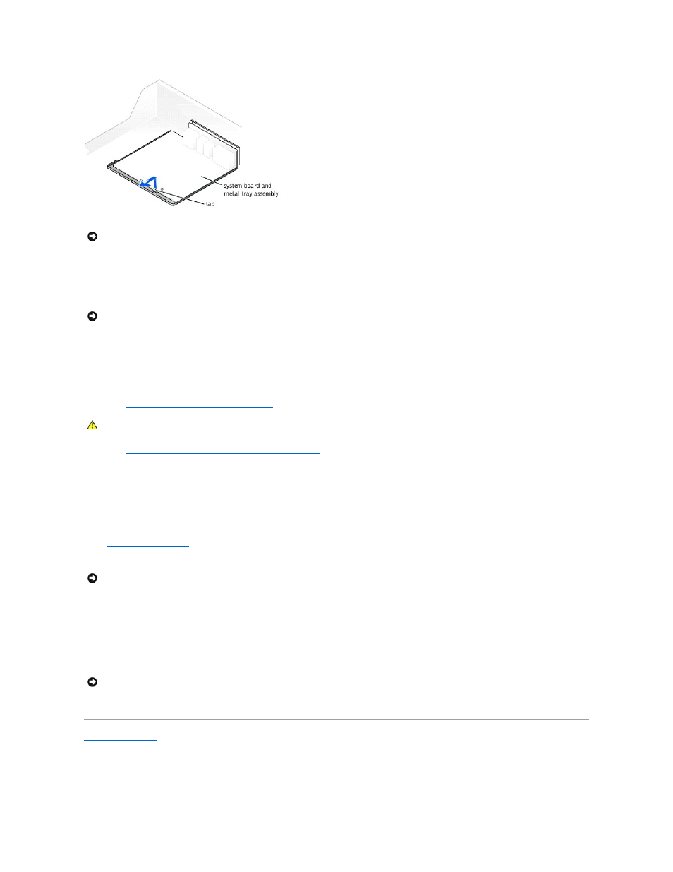 Closing the computer cover, Close the computer cover, Replacing the system board | Dell Dimension 4300 User Manual | Page 23 / 54