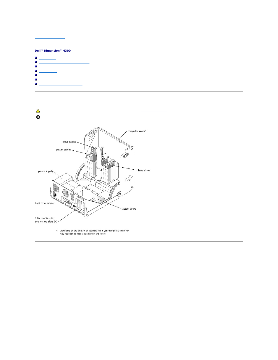 Technical overview, Internal view, System board connectors and sockets | Dell Dimension 4300 User Manual | Page 46 / 54