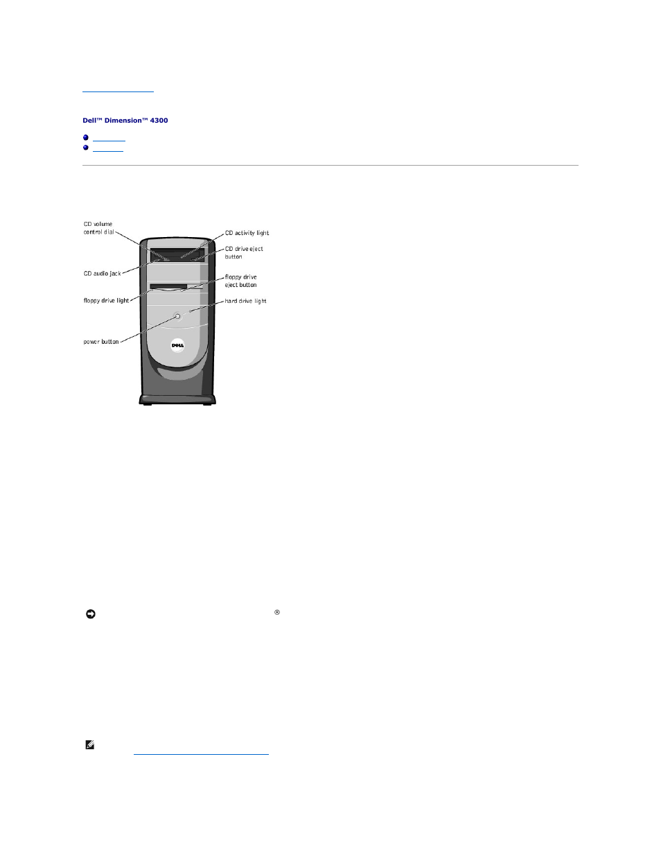 Controls and lights, Front view | Dell Dimension 4300 User Manual | Page 51 / 54