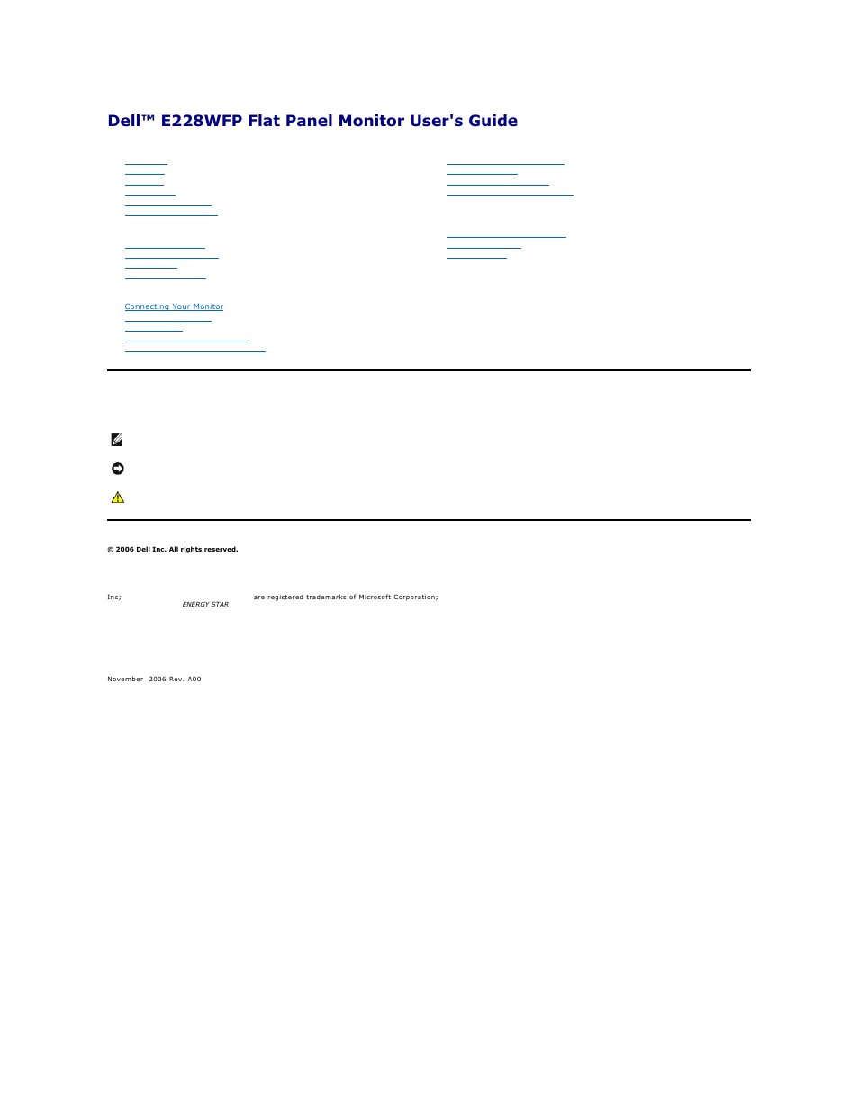 Dell E228WFP Monitor User Manual | 37 pages