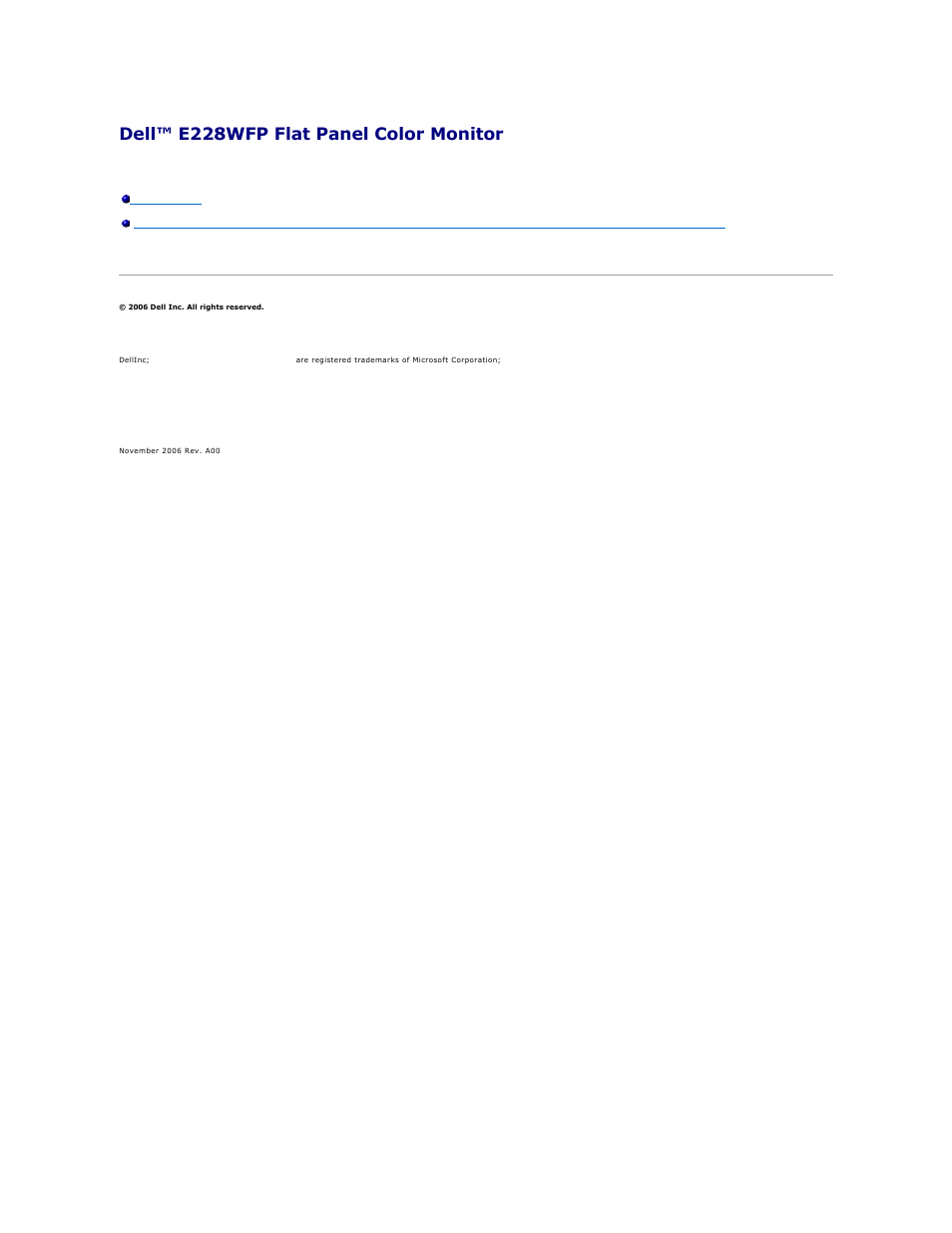 Dell™ e228wfp flat panel color monitor | Dell E228WFP Monitor User Manual | Page 22 / 37