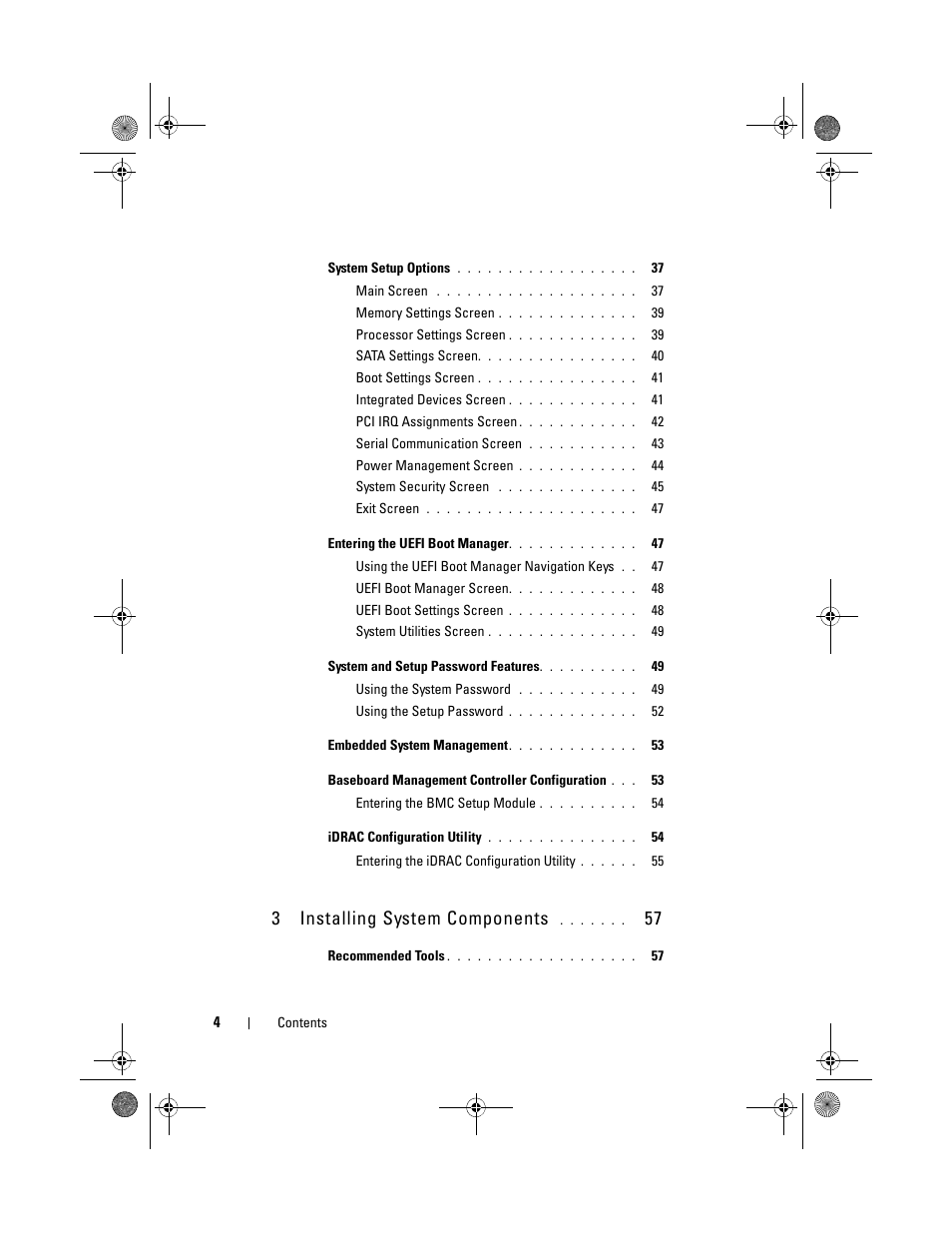 3 installing system components | Dell PowerEdge T110 II User Manual | Page 4 / 142