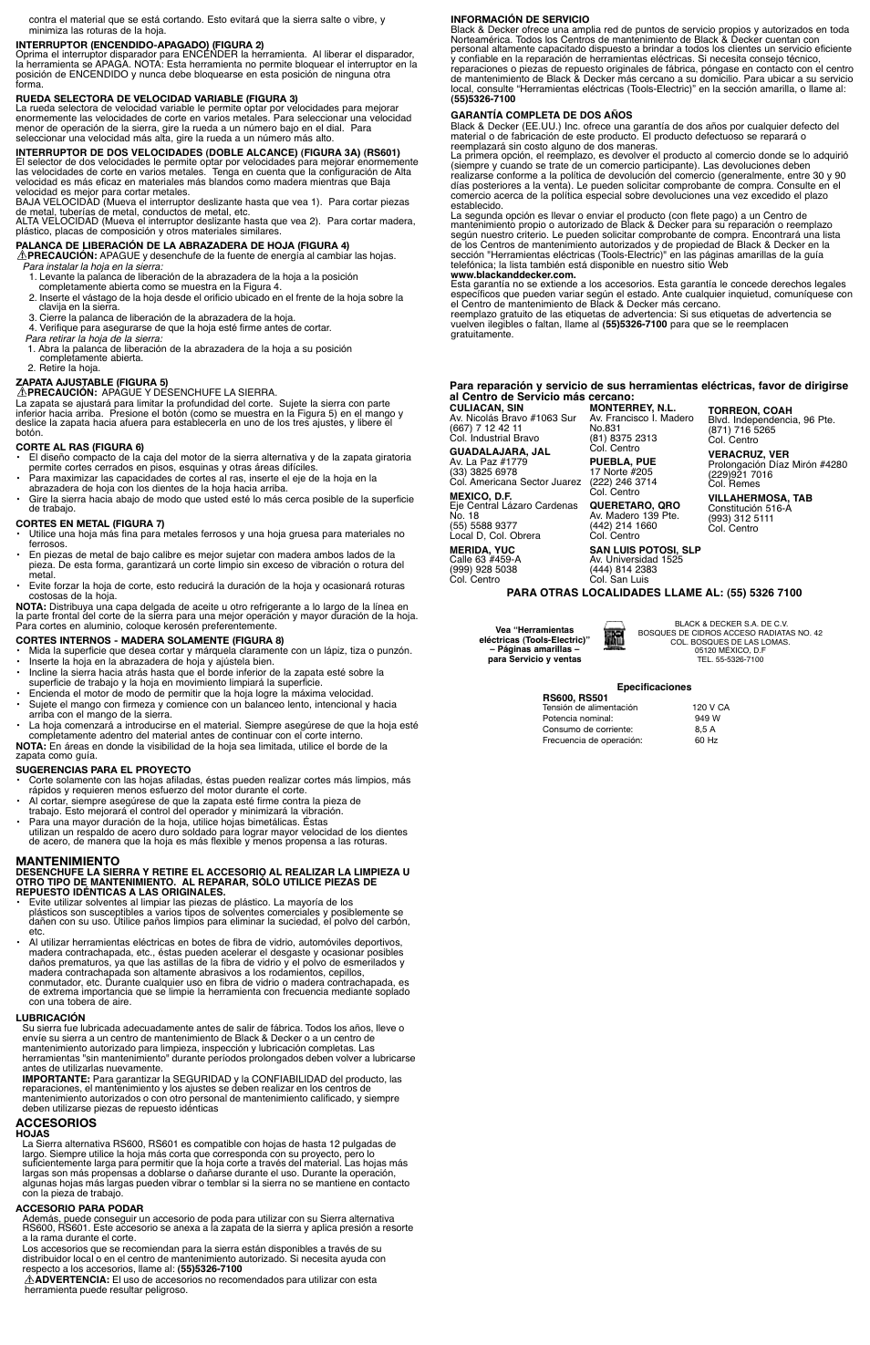 Black & Decker RS600 User Manual | Page 5 / 5