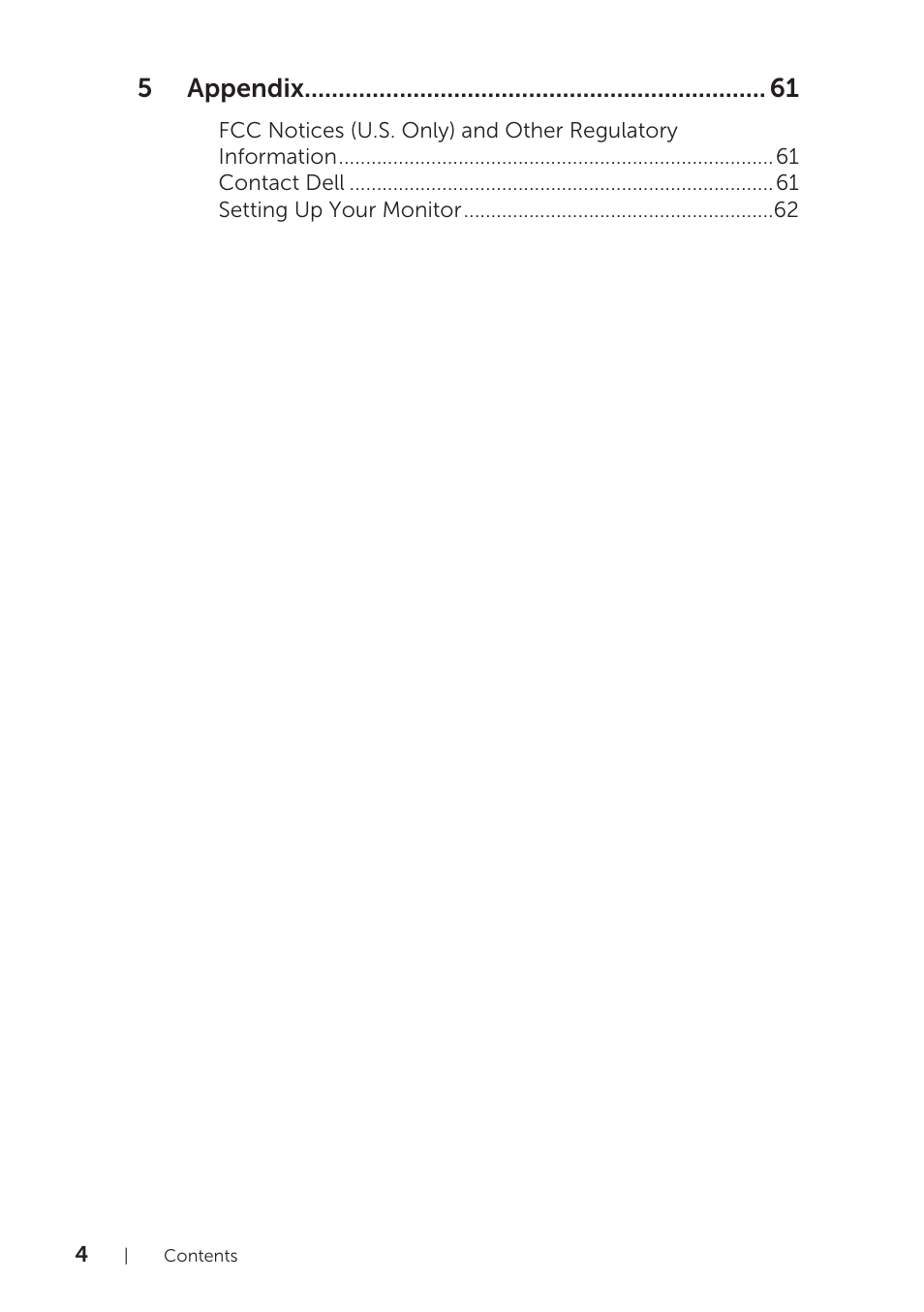 5 appendix | Dell U2715H Monitor User Manual | Page 4 / 63
