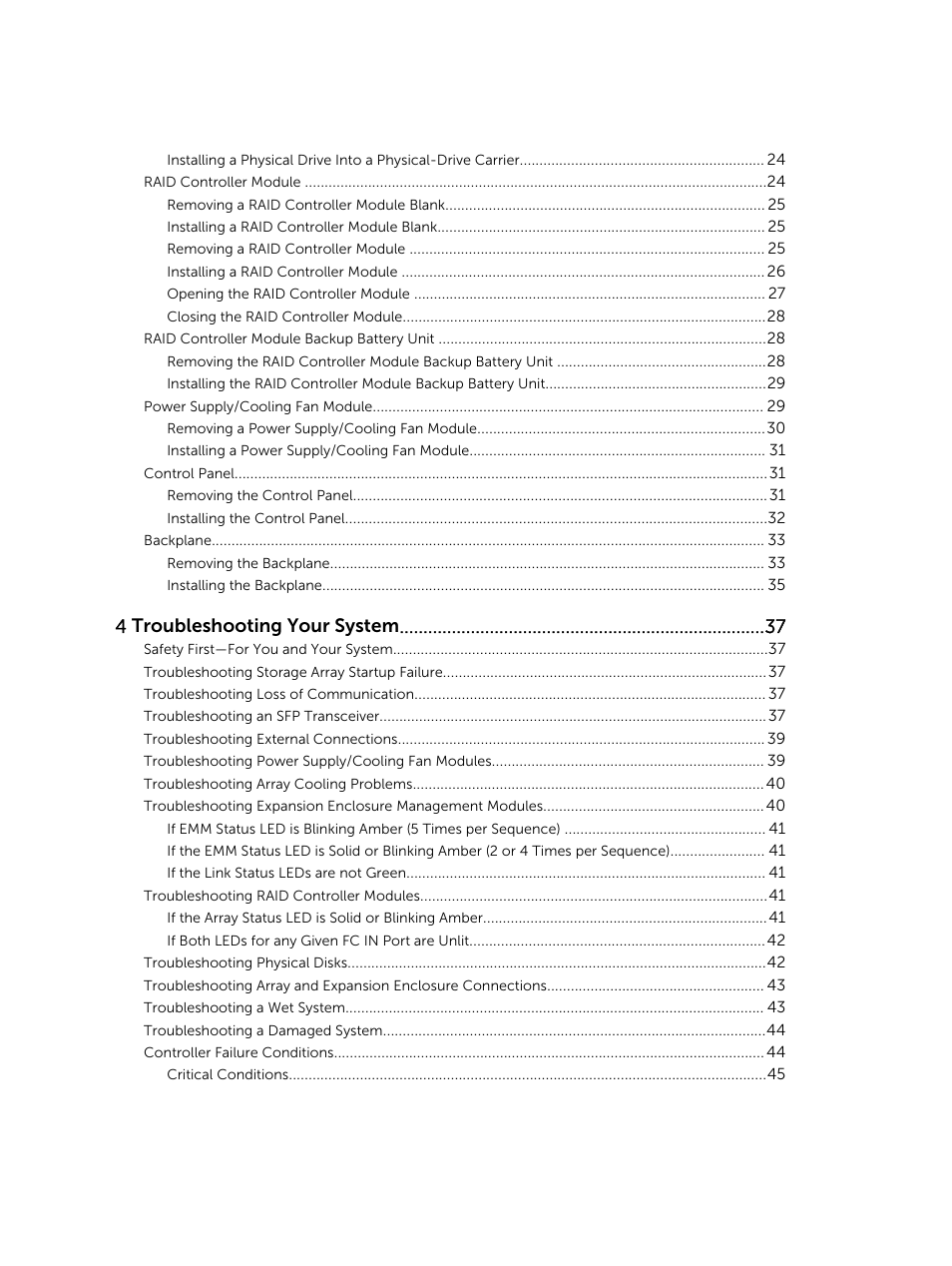 4 troubleshooting your system | Dell PowerVault MD3820f User Manual | Page 4 / 51