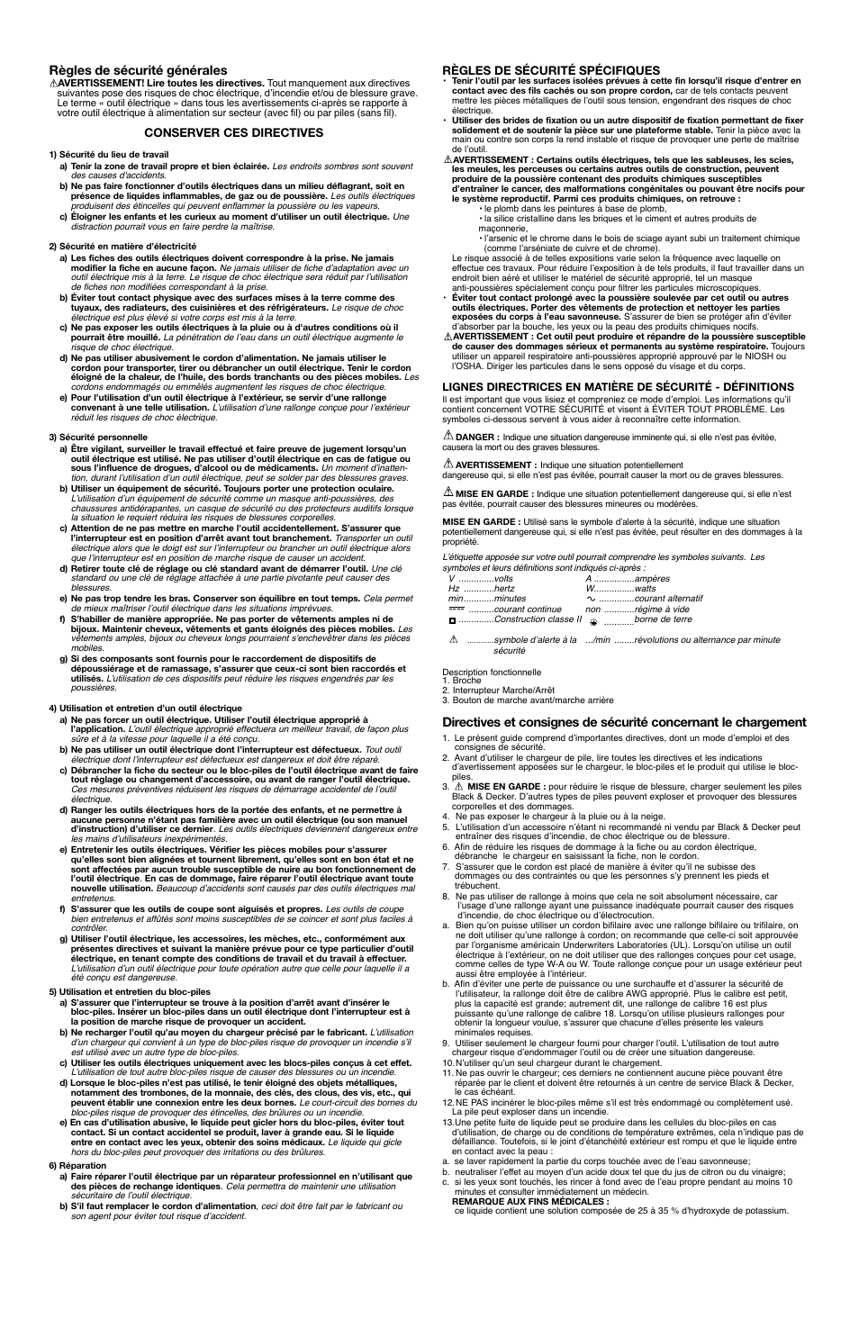 Règles de sécurité générales | Black & Decker 90521837 User Manual | Page 3 / 6