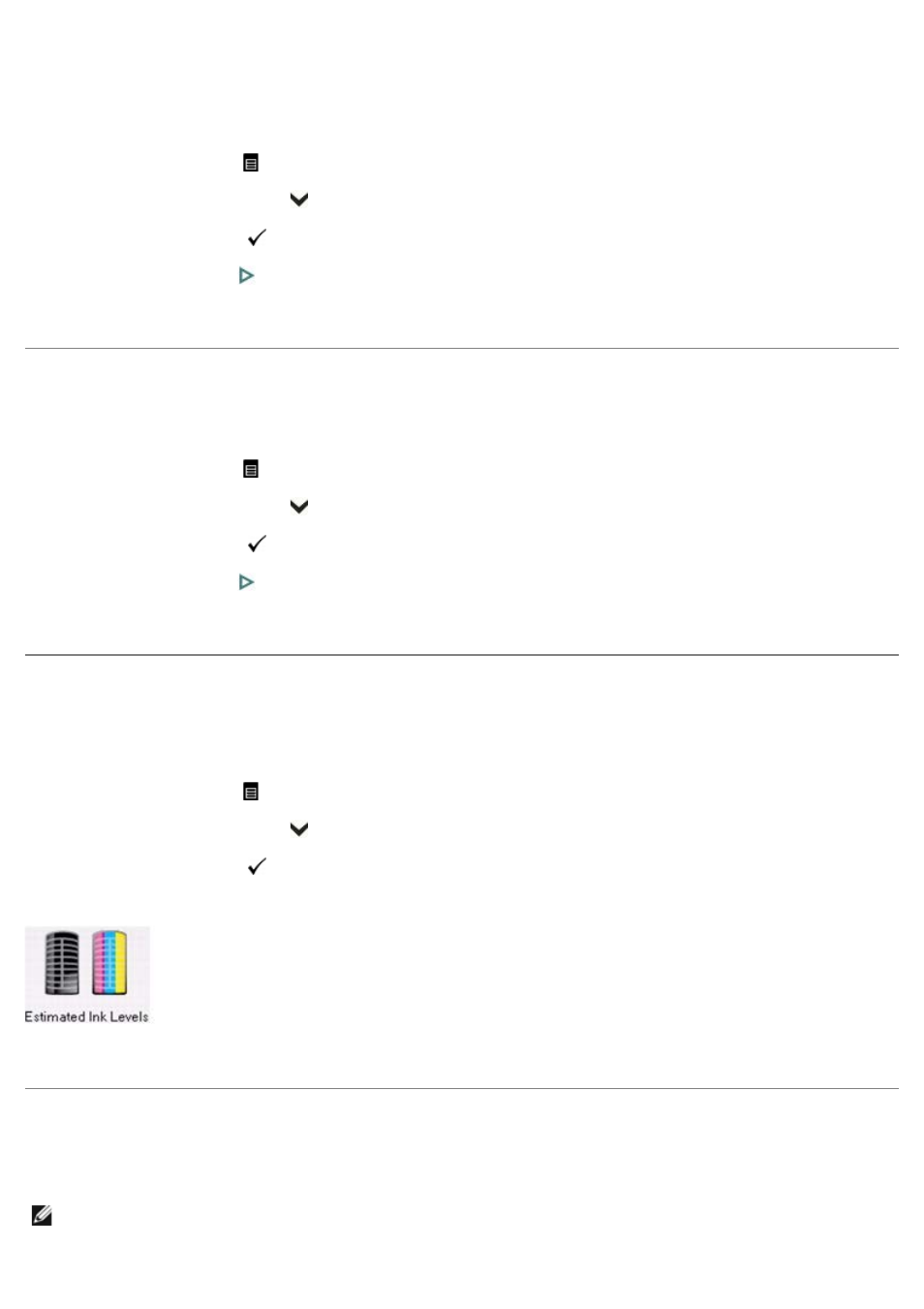 Replacing ink cartridges, Formatting a memory card, Printing a diagnostic sheet | Checking ink levels | Dell P703w All In One Photo Printer User Manual | Page 27 / 105