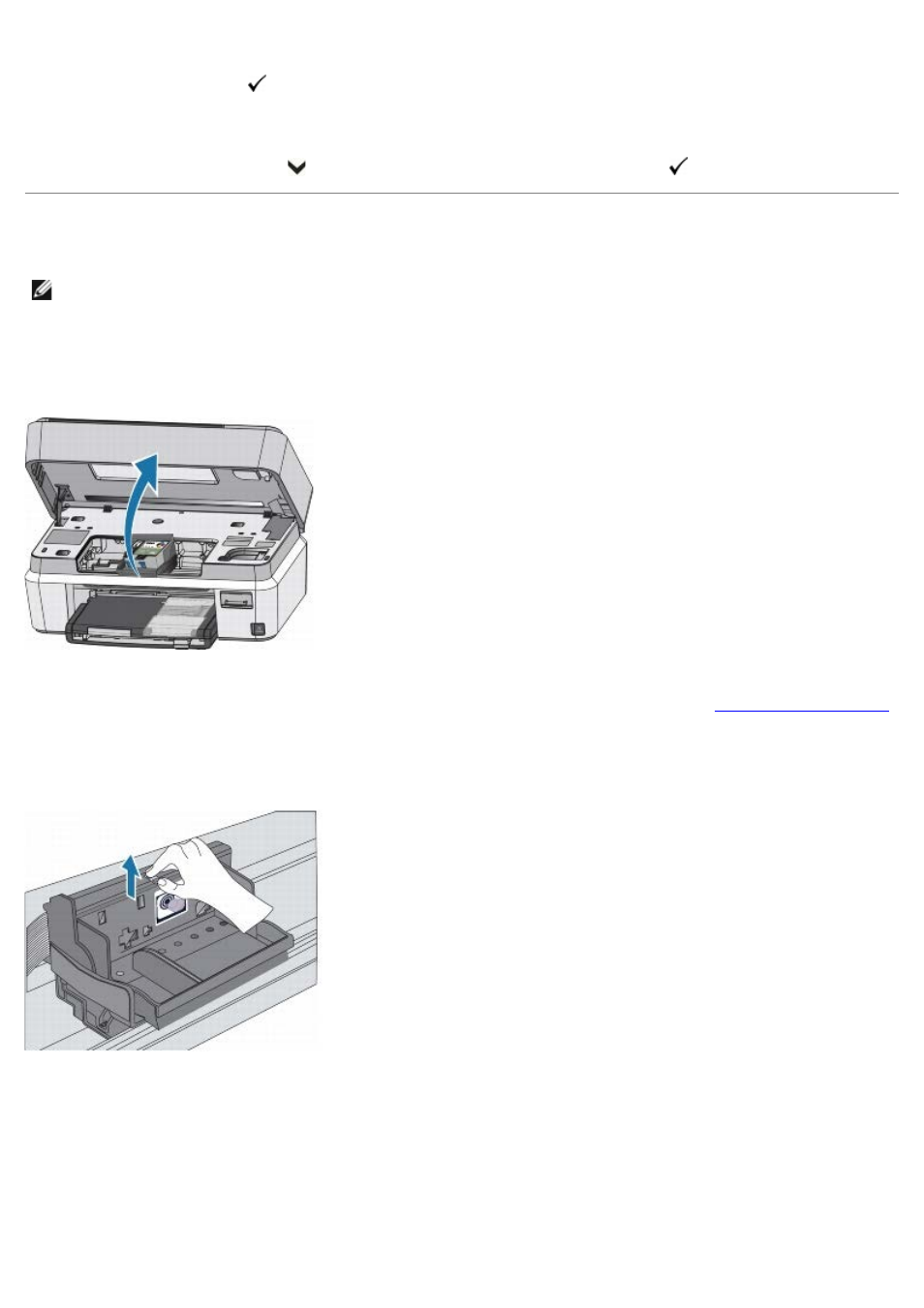 Replacing the printhead | Dell P703w All In One Photo Printer User Manual | Page 32 / 105